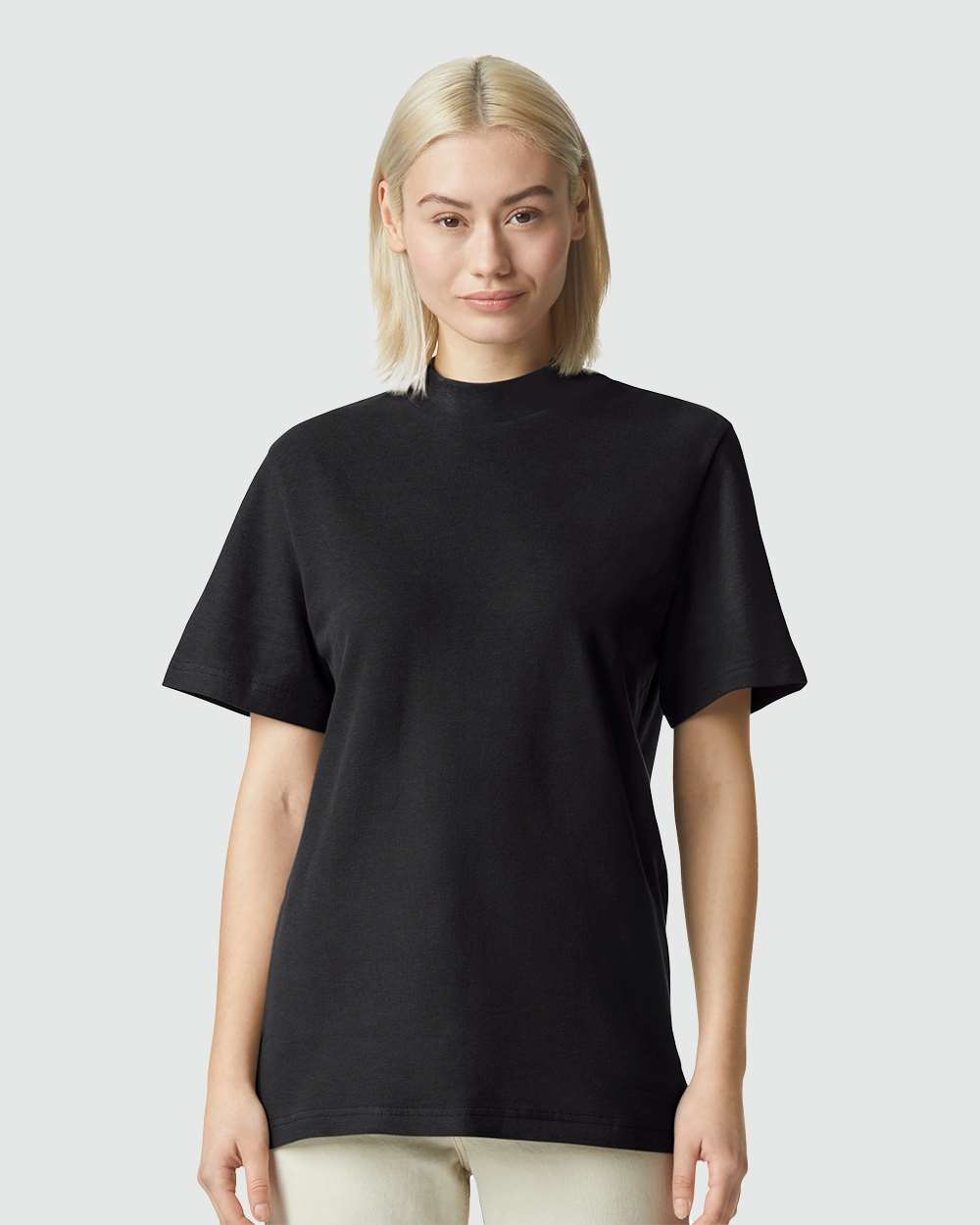 American Apparel-1PQ-Pique Mockneck Tee - Image 11