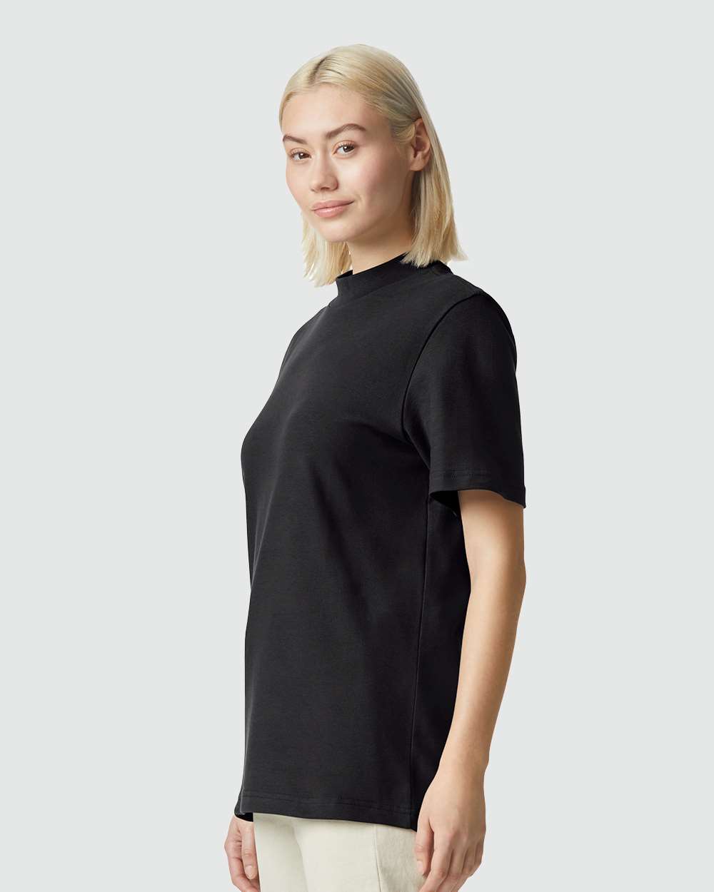 American Apparel-1PQ-Pique Mockneck Tee - Image 12