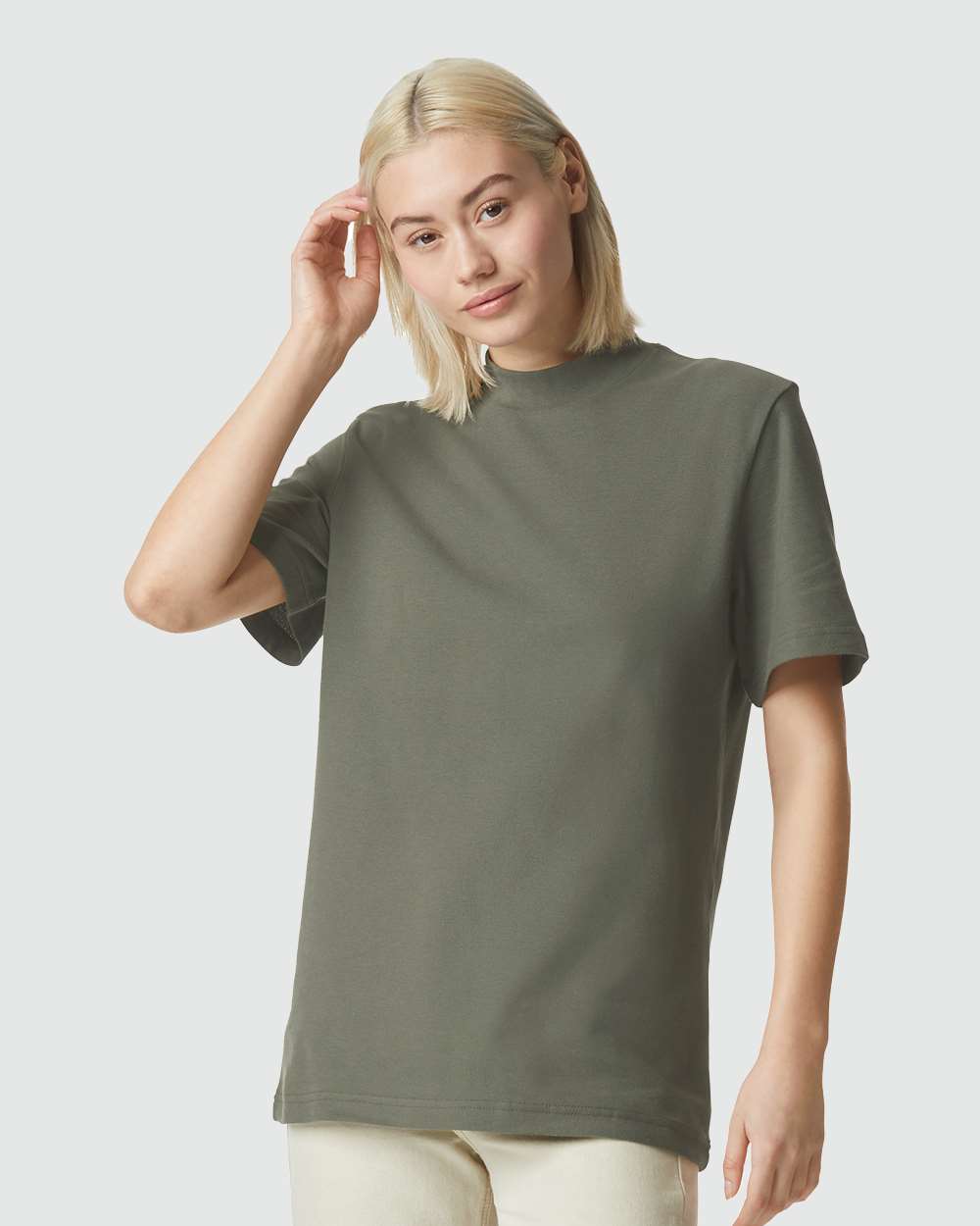 American Apparel-1PQ-Pique Mockneck Tee - Image 29