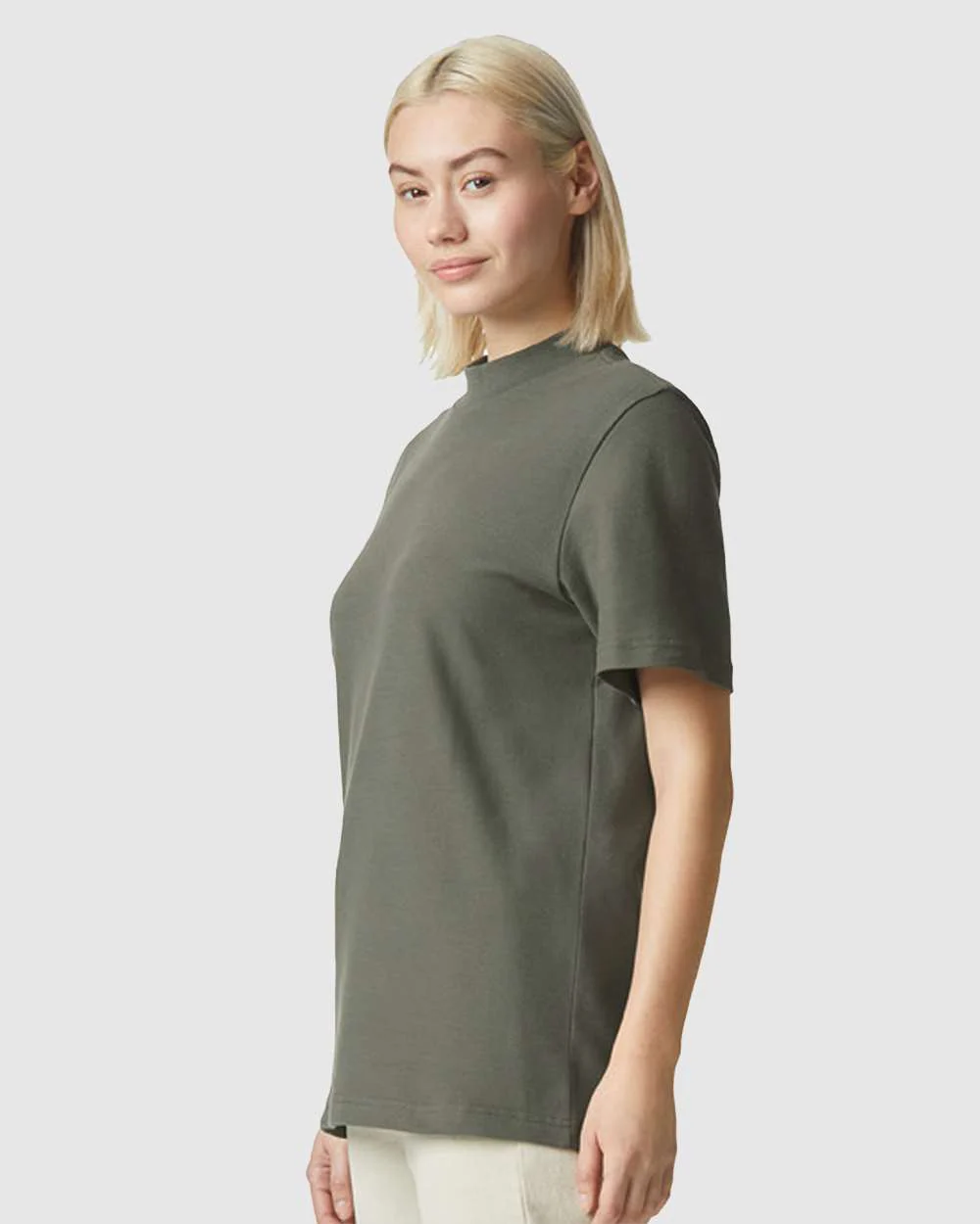 American Apparel-1PQ-Pique Mockneck Tee - Image 30