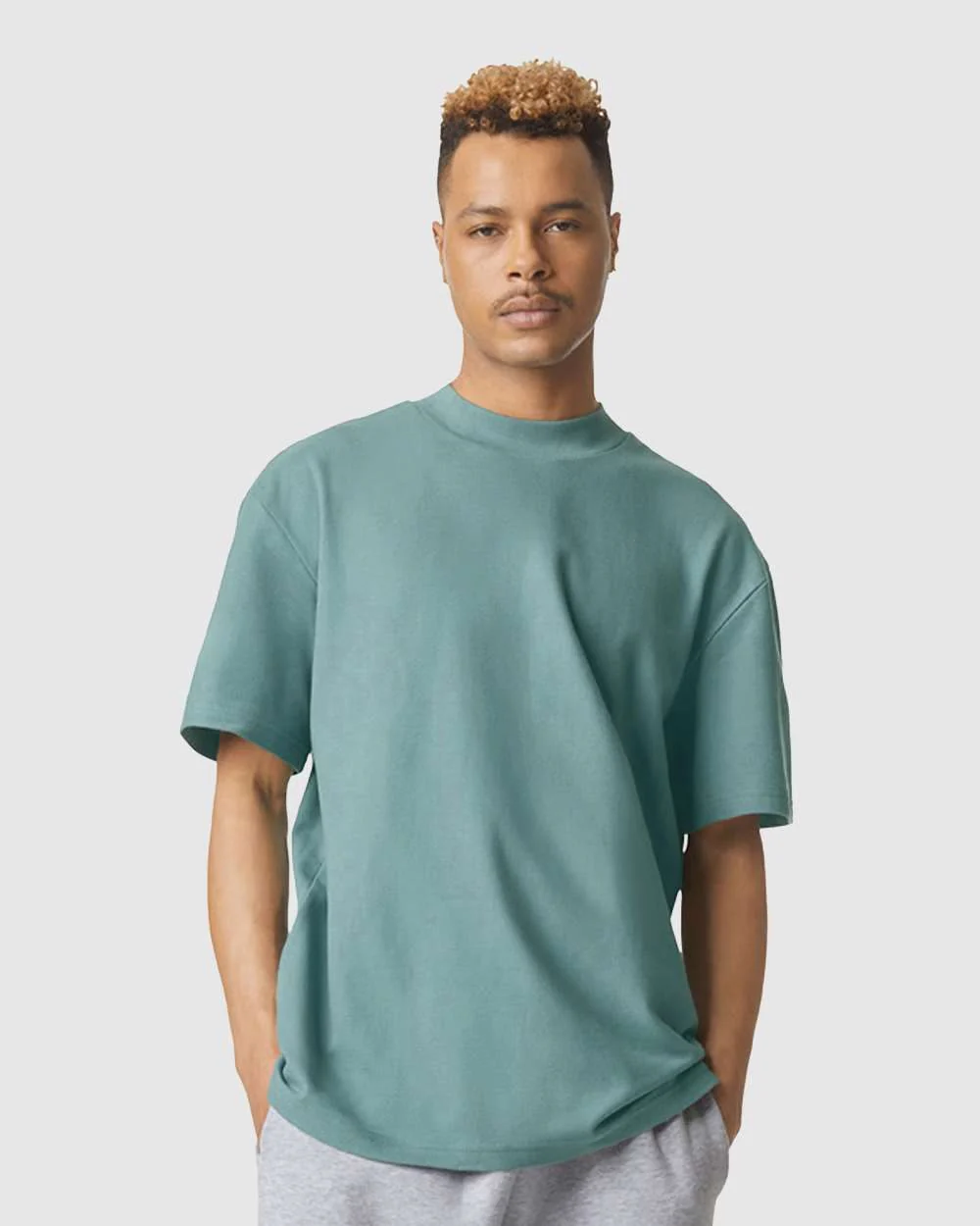 American Apparel-1PQ-Pique Mockneck Tee - Image 7
