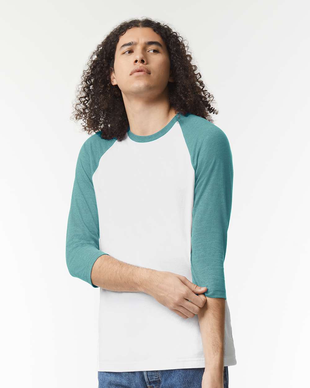 American Apparel-2003CVC-CVC Three-Quarter Sleeve Tee - Image 47