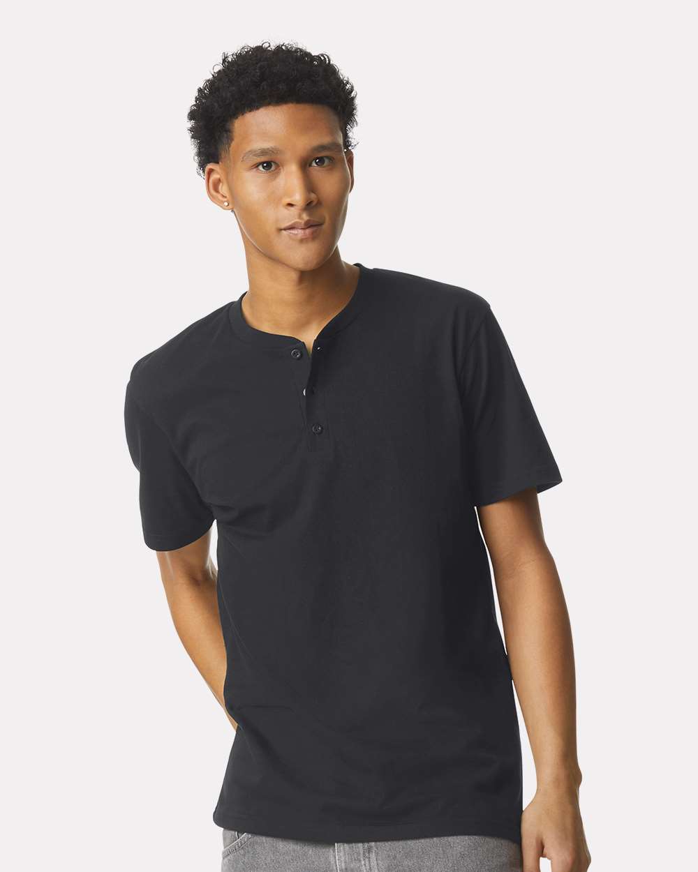 American Apparel-2004CVC-CVC Henley Tee - Image 4