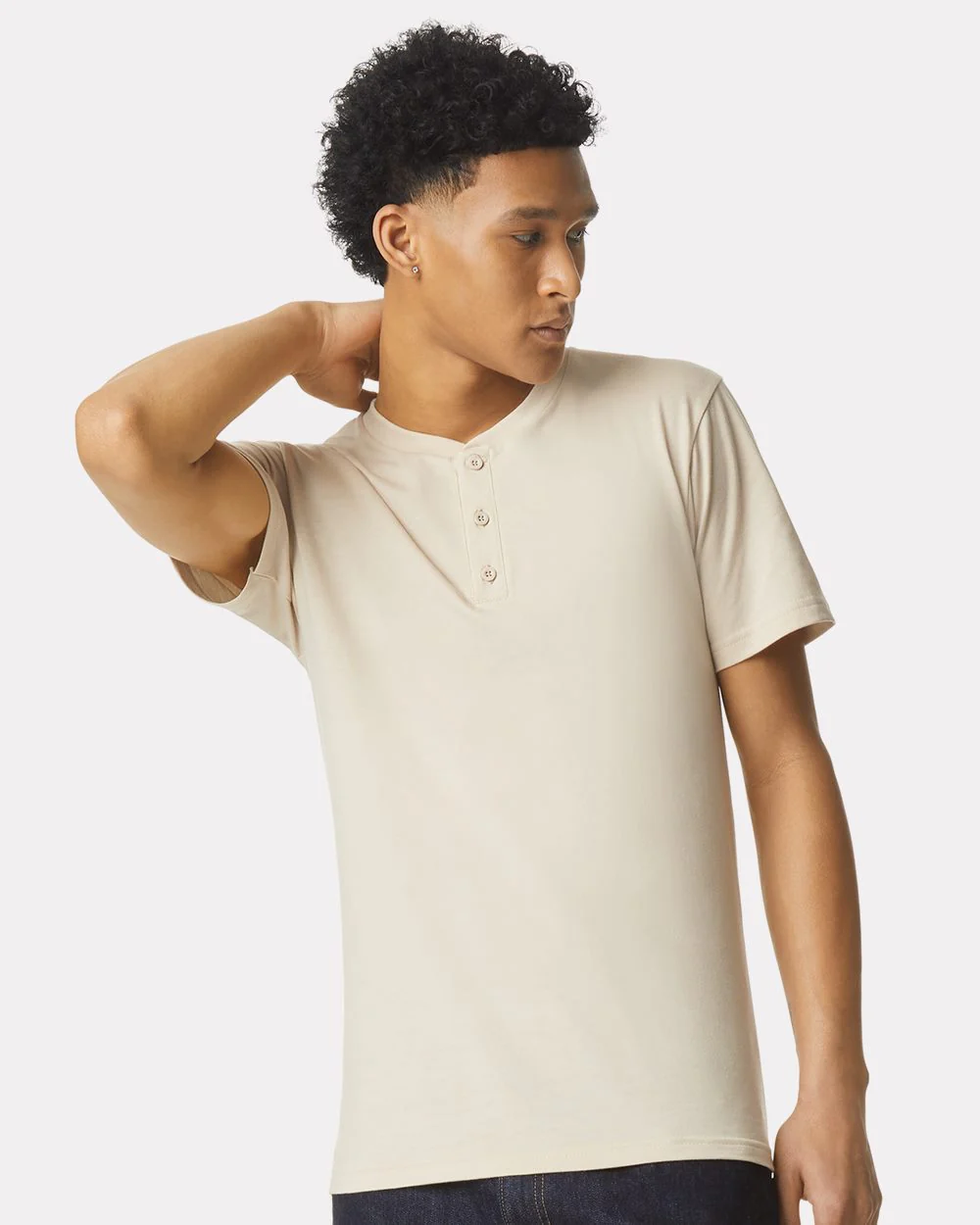 American Apparel-2004CVC-CVC Henley Tee - Image 7