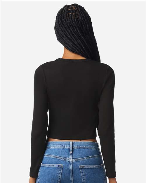 American Apparel-BR2107-Women's Baby Rib Long Sleeve Cropped Tee - Image 10