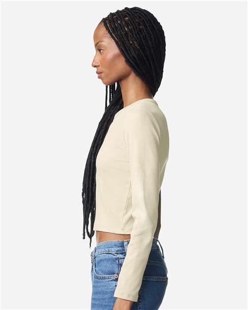 American Apparel-BR2107-Women's Baby Rib Long Sleeve Cropped Tee - Image 12