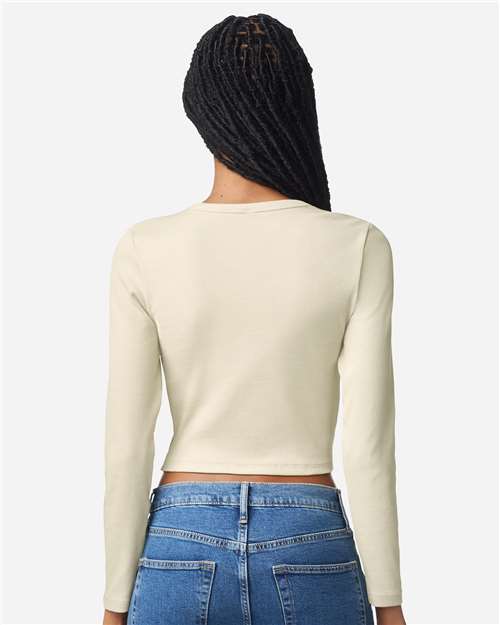 American Apparel-BR2107-Women's Baby Rib Long Sleeve Cropped Tee - Image 13
