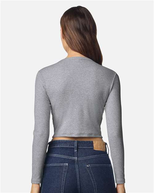 American Apparel-BR2107-Women's Baby Rib Long Sleeve Cropped Tee - Image 16