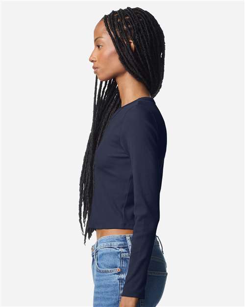 American Apparel-BR2107-Women's Baby Rib Long Sleeve Cropped Tee - Image 18