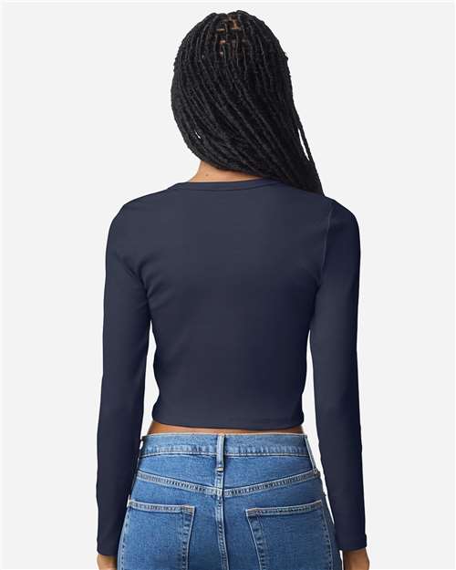 American Apparel-BR2107-Women's Baby Rib Long Sleeve Cropped Tee - Image 19