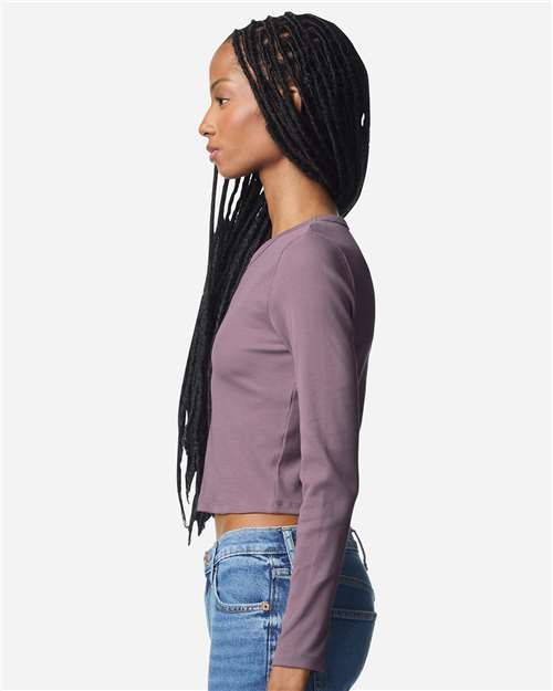 American Apparel-BR2107-Women's Baby Rib Long Sleeve Cropped Tee - Image 21