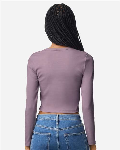 American Apparel-BR2107-Women's Baby Rib Long Sleeve Cropped Tee - Image 22