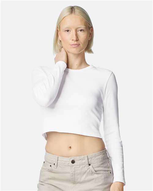 American Apparel-BR2107-Women's Baby Rib Long Sleeve Cropped Tee - Image 23