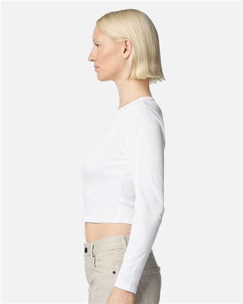 American Apparel-BR2107-Women's Baby Rib Long Sleeve Cropped Tee - Image 24