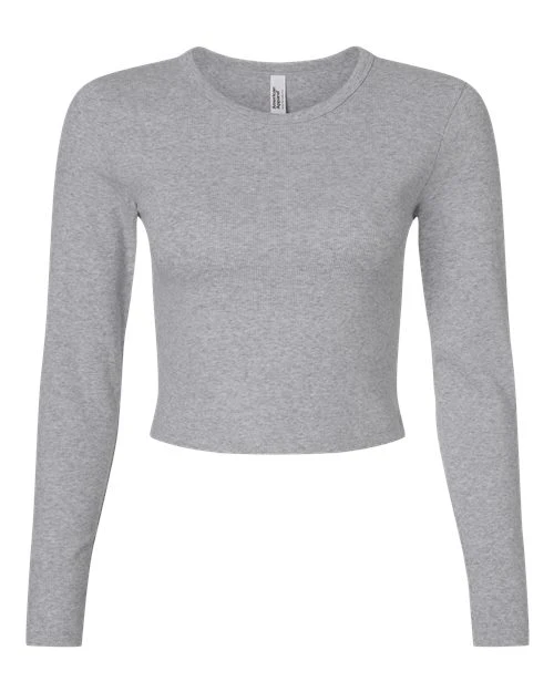American Apparel-BR2107-Women's Baby Rib Long Sleeve Cropped Tee - Image 4