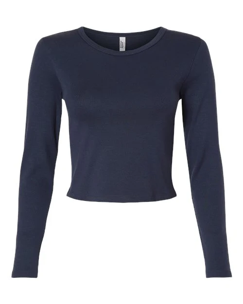 American Apparel-BR2107-Women's Baby Rib Long Sleeve Cropped Tee - Image 5