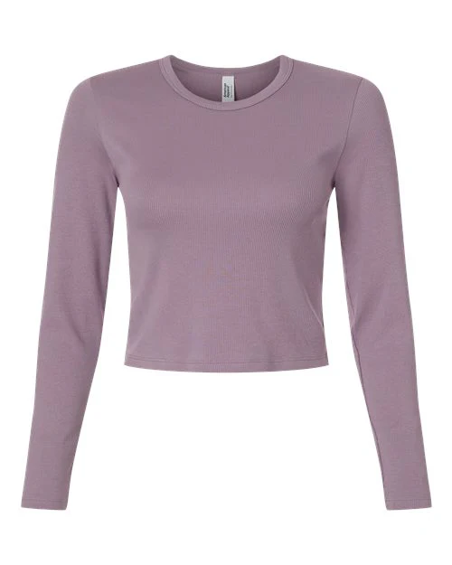 American Apparel-BR2107-Women's Baby Rib Long Sleeve Cropped Tee - Image 6