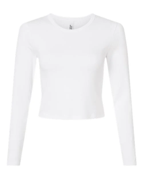 American Apparel-BR2107-Women's Baby Rib Long Sleeve Cropped Tee - Image 7