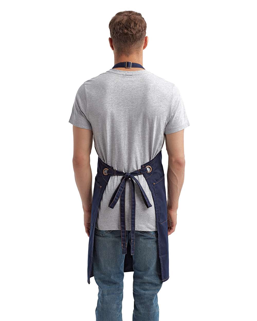 Artisan Collection by Reprime-RP121-Barley Recycled Bib Apron with Pocket - Image 10