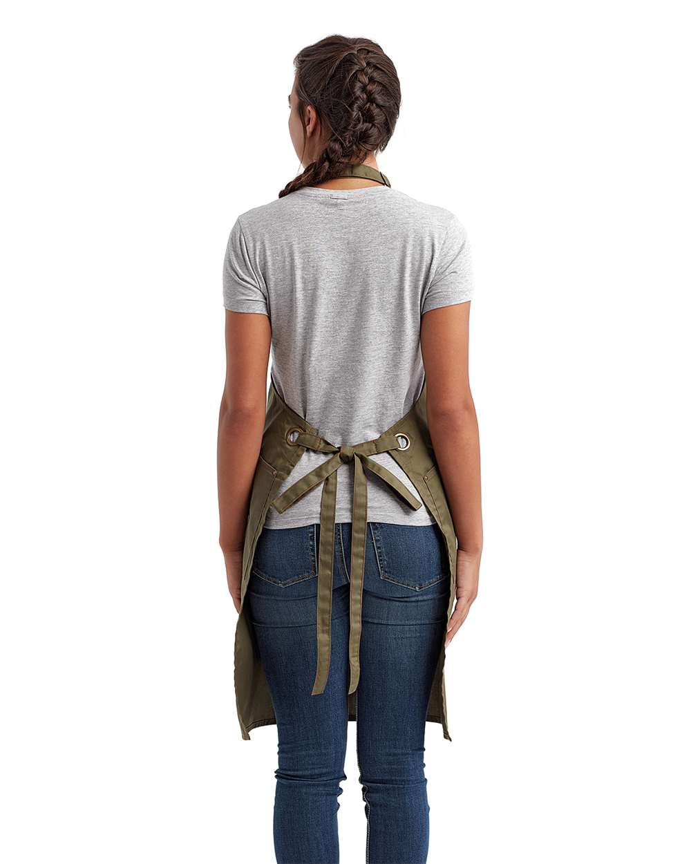 Artisan Collection by Reprime-RP121-Barley Recycled Bib Apron with Pocket - Image 13