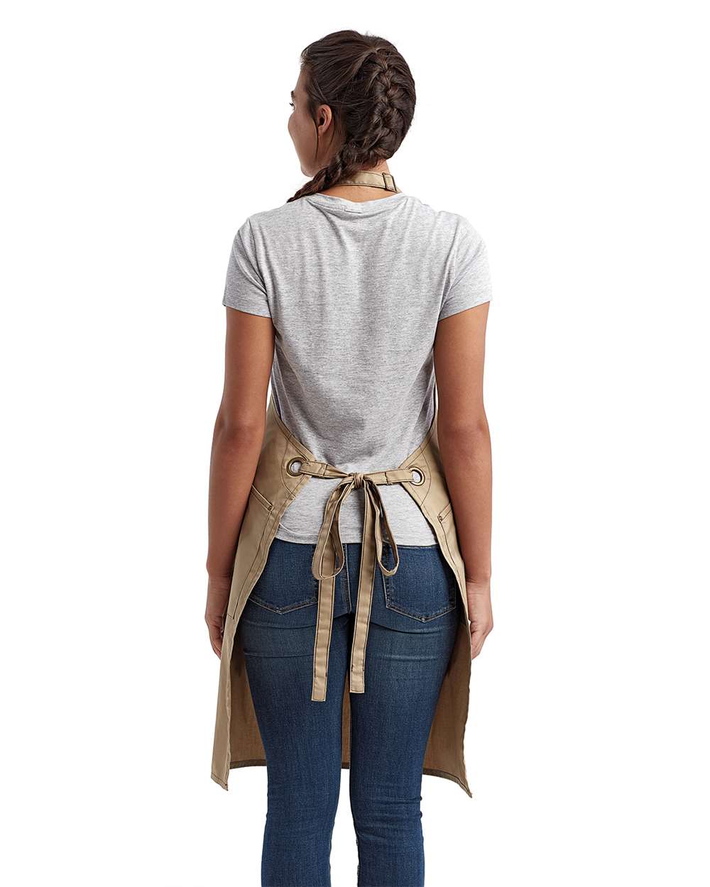 Artisan Collection by Reprime-RP121-Barley Recycled Bib Apron with Pocket - Image 7