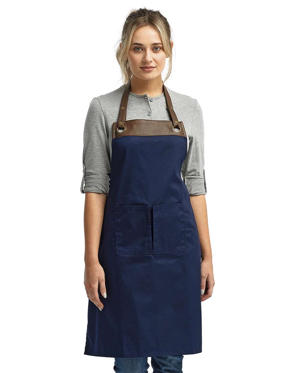 Artisan Collection by Reprime-RP123-Espresso Bib Apron with Pocket - Image 15