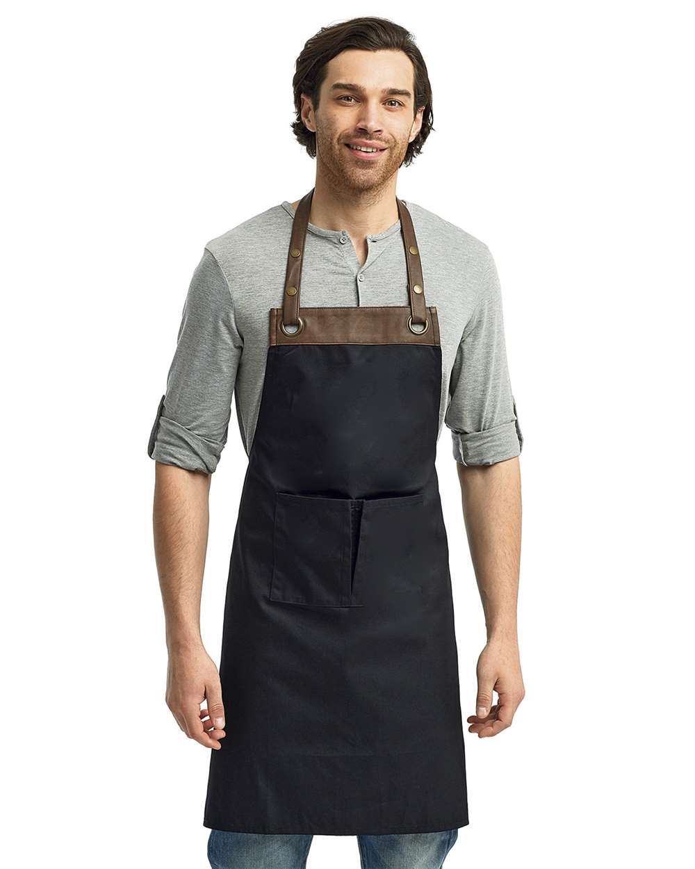 Artisan Collection by Reprime-RP123-Espresso Bib Apron with Pocket - Image 7