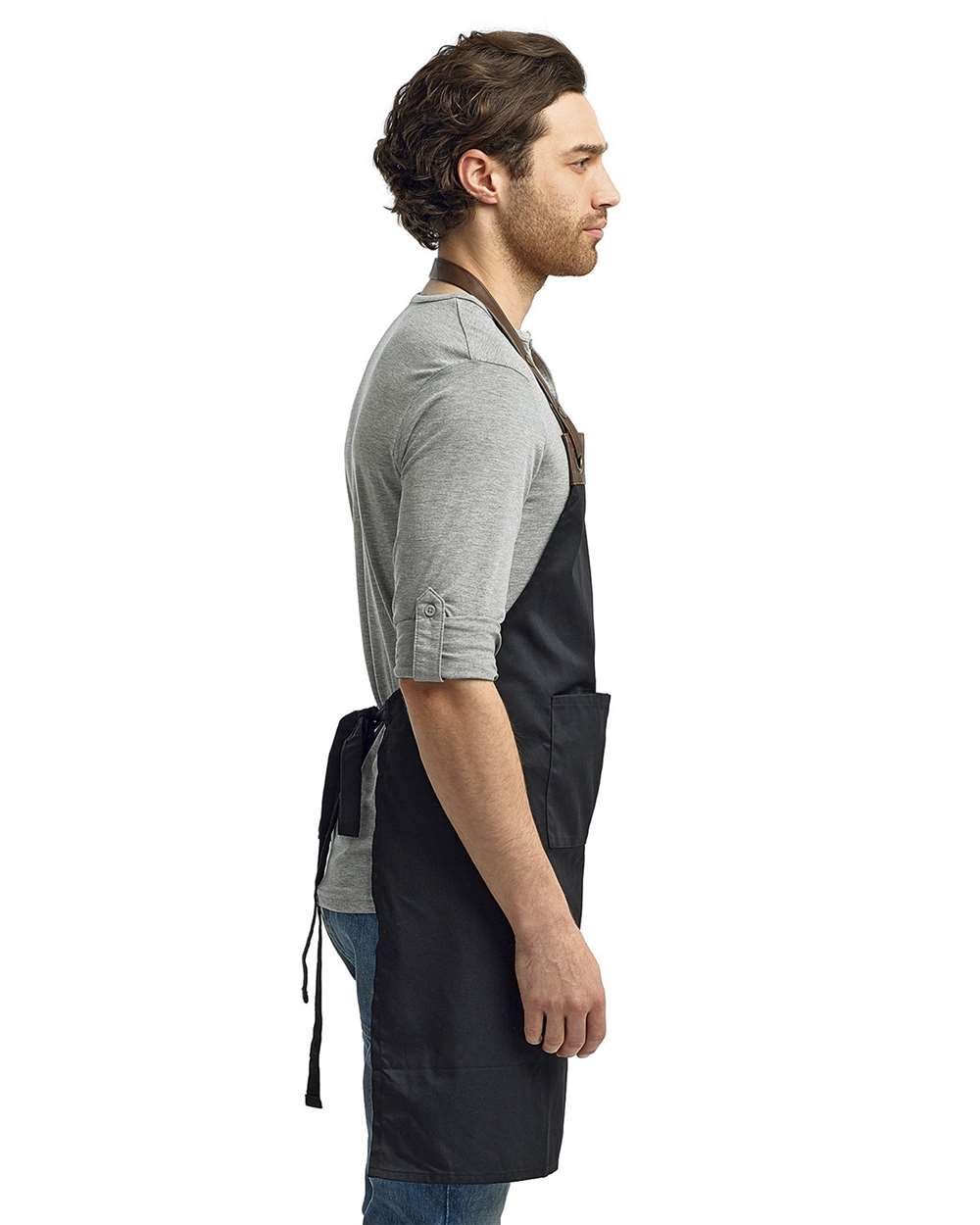 Artisan Collection by Reprime-RP123-Espresso Bib Apron with Pocket - Image 8
