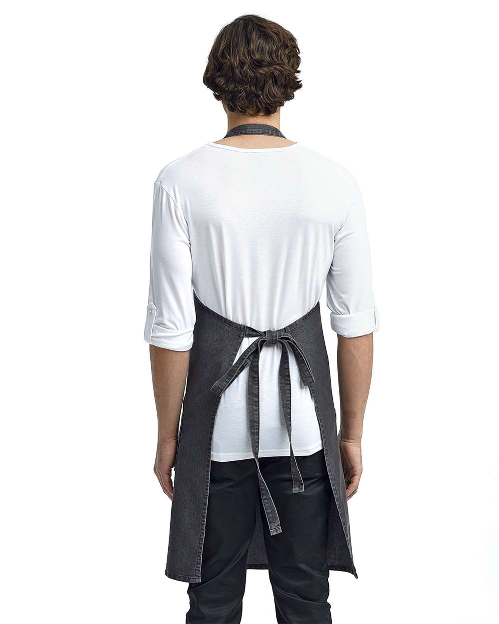 Artisan Collection by Reprime-RP126-Jeans Stitch Denim Bib Apron with Pockets - Image 4