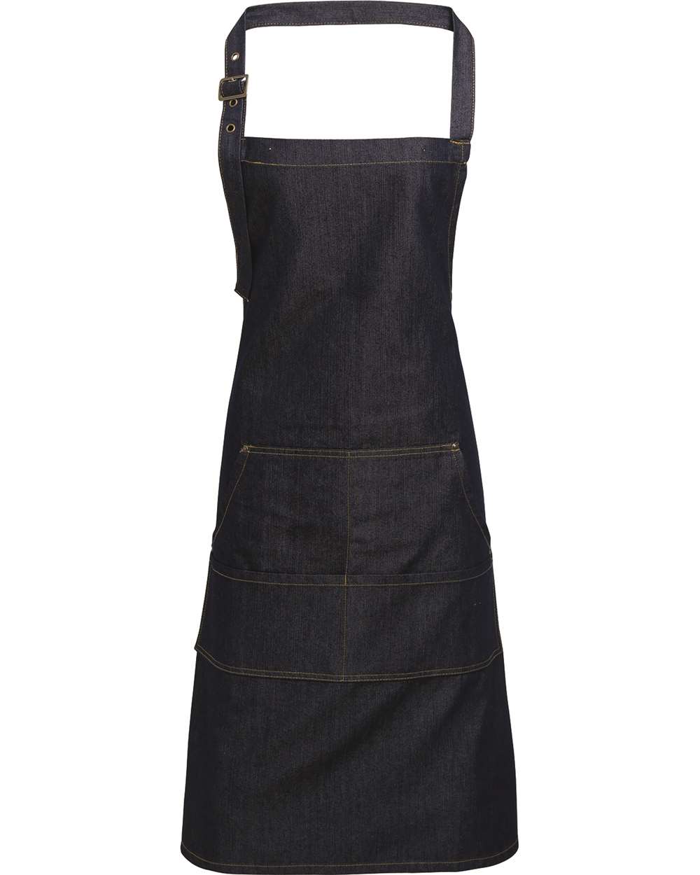 Artisan Collection by Reprime-RP126-Jeans Stitch Denim Bib Apron with Pockets - Image 6