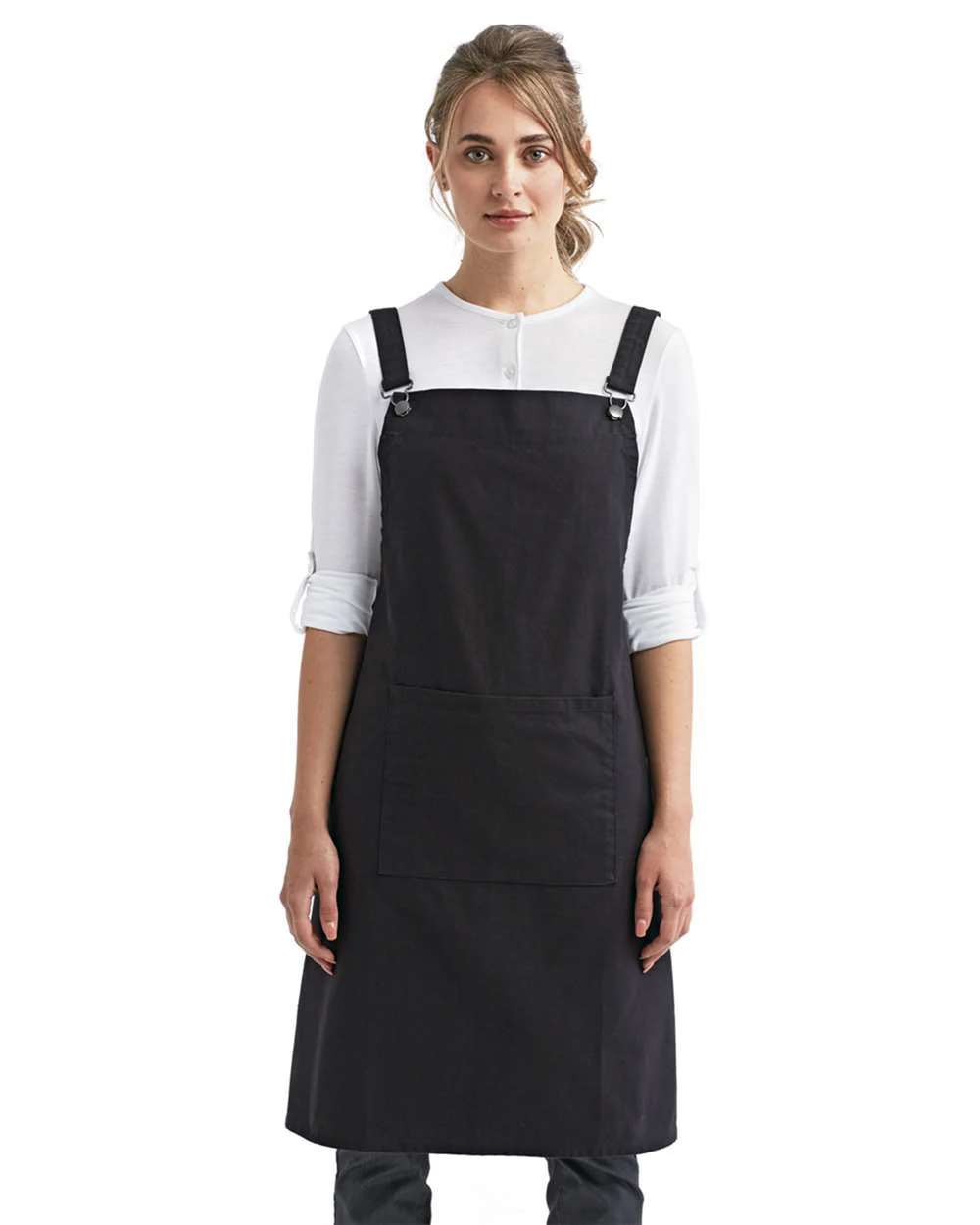 Artisan Collection by Reprime-RP129-Cross Back Barista Apron with Pocket - Image 2
