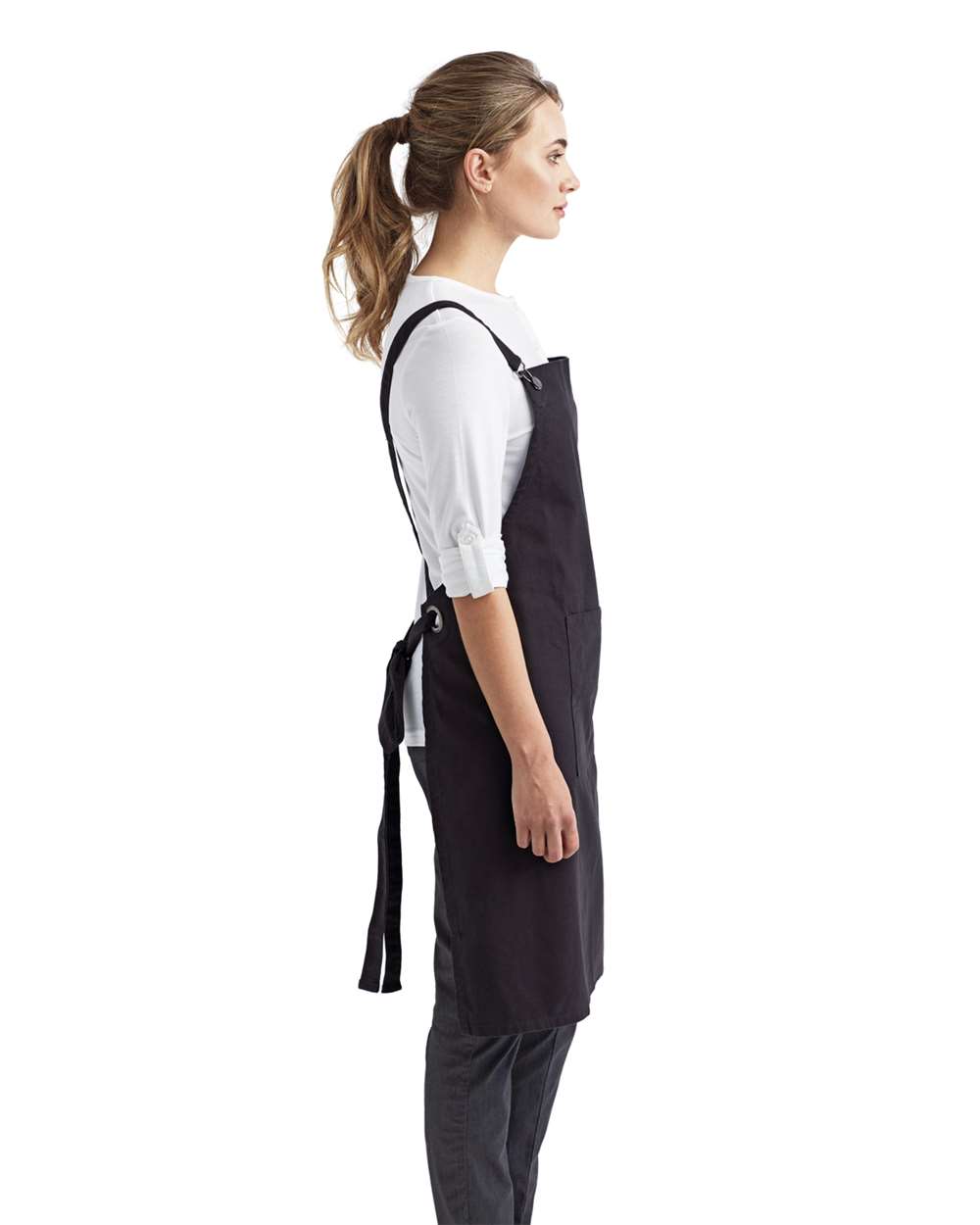 Artisan Collection by Reprime-RP129-Cross Back Barista Apron with Pocket - Image 3