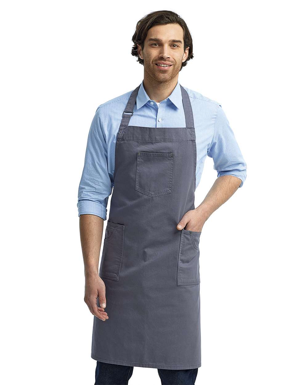 Artisan Collection by Reprime-RP132-Cotton Chino Bib Apron with Pocket - Image 15