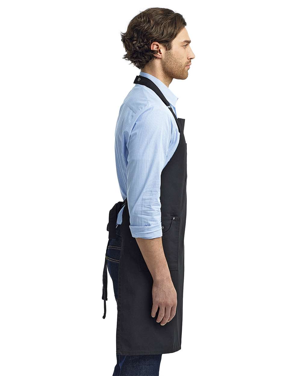 Artisan Collection by Reprime-RP132-Cotton Chino Bib Apron with Pocket - Image 3