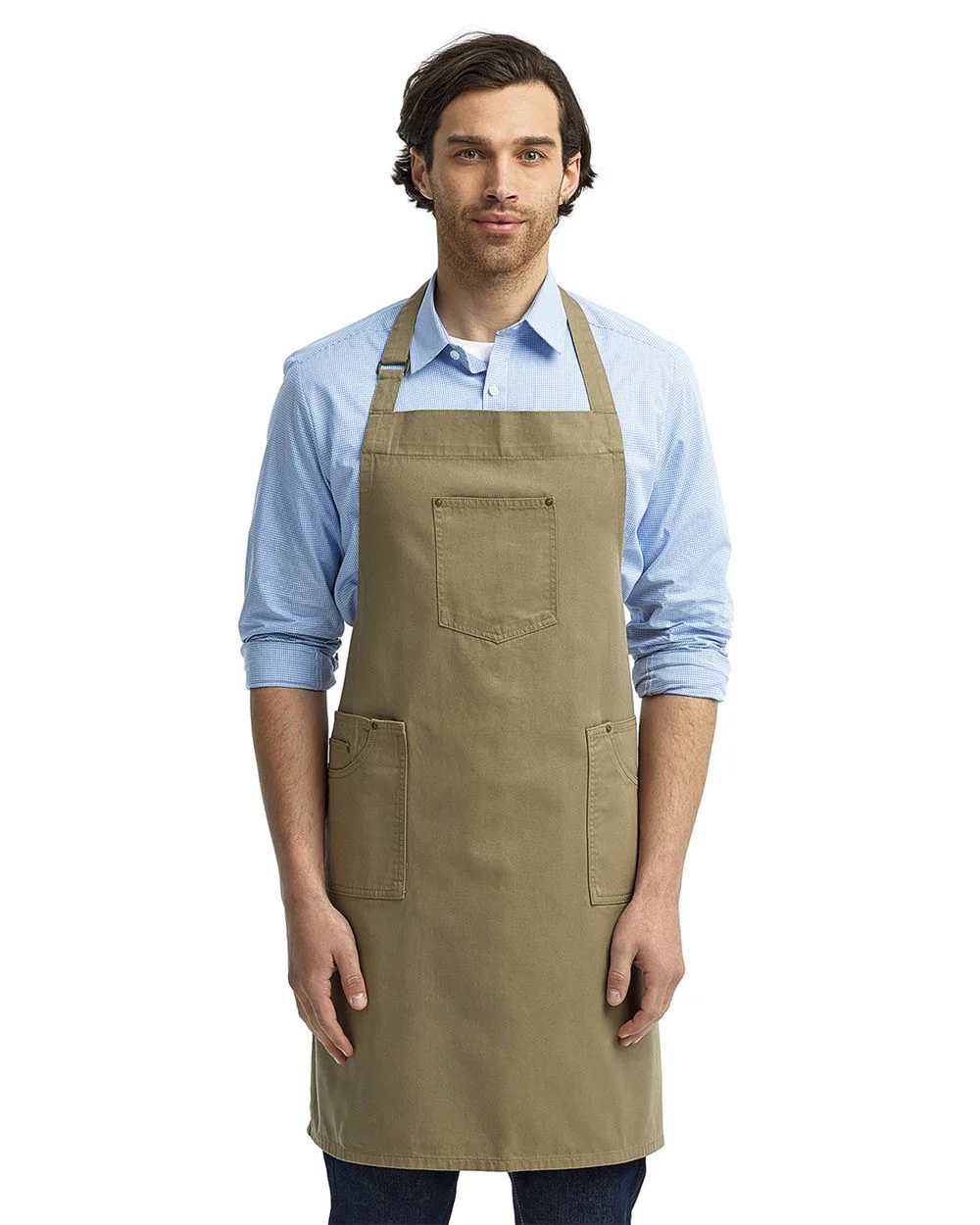 Artisan Collection by Reprime-RP132-Cotton Chino Bib Apron with Pocket - Image 5
