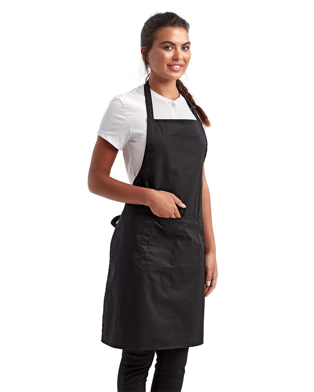 Artisan Collection by Reprime-RP154-Recycled Bib Apron with Pocket - Image 2