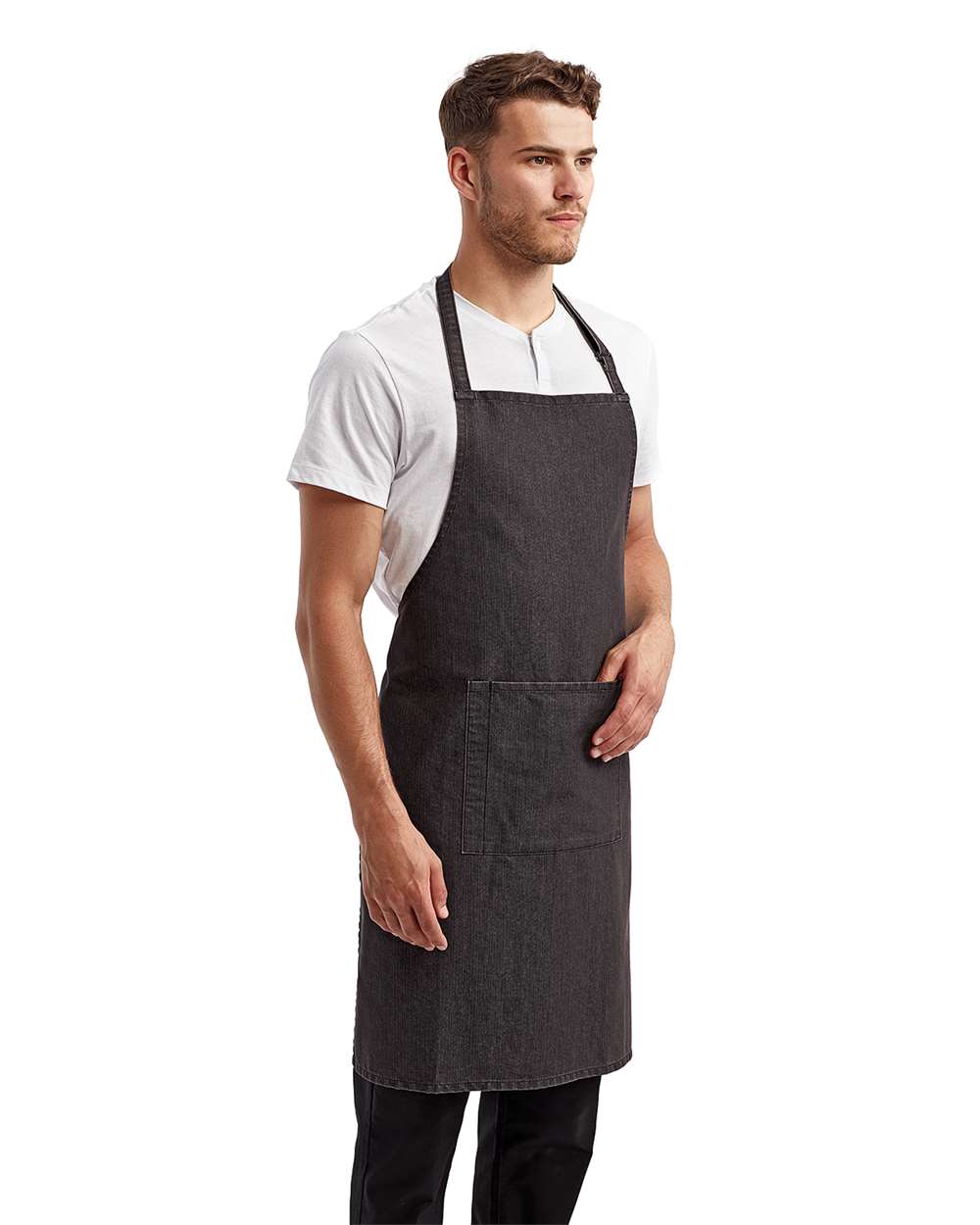 Artisan Collection by Reprime-RP154-Recycled Bib Apron with Pocket - Image 6