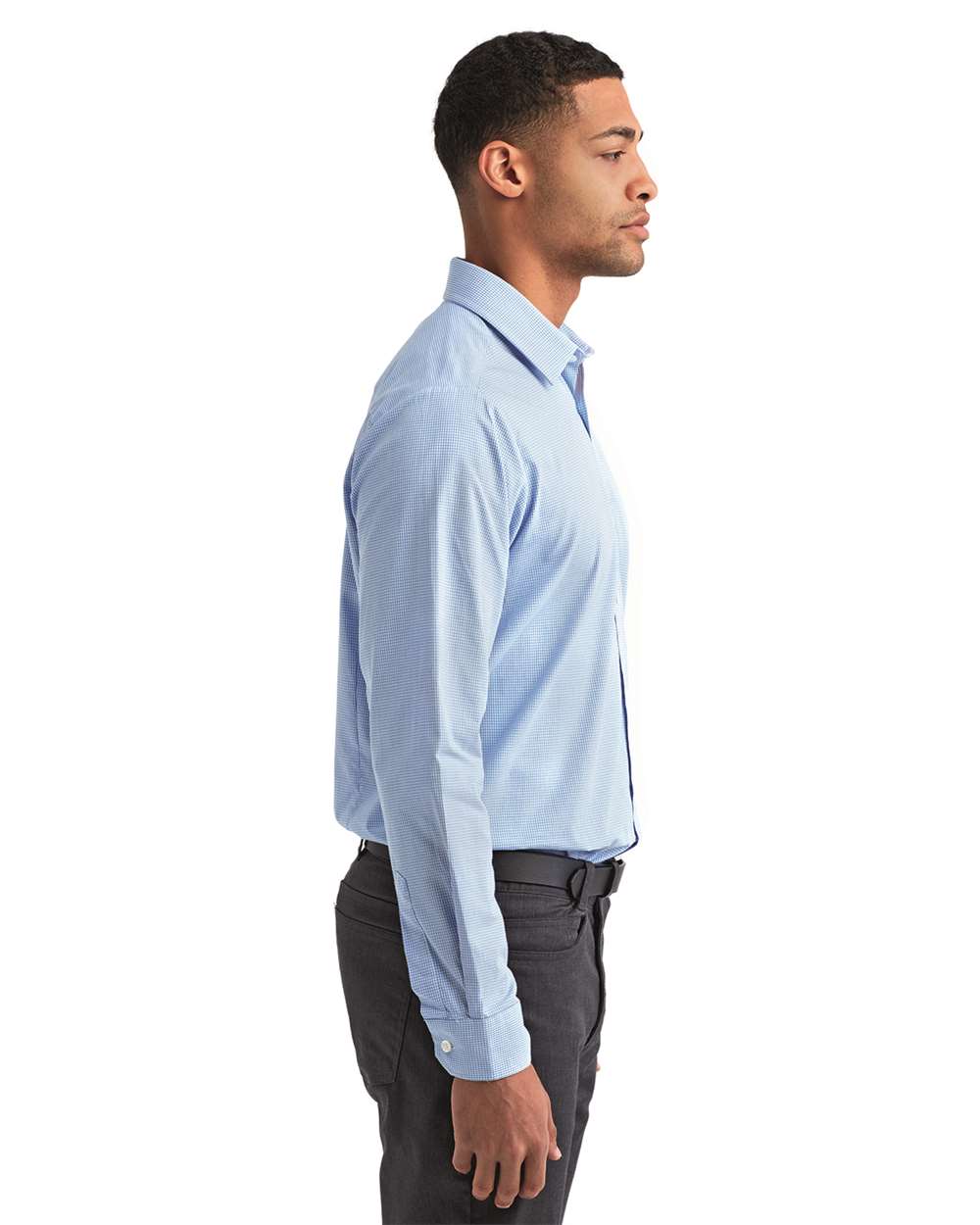 Artisan Collection by Reprime-RP220-Microcheck Gingham Long-Sleeve Cotton Shirt - Image 12