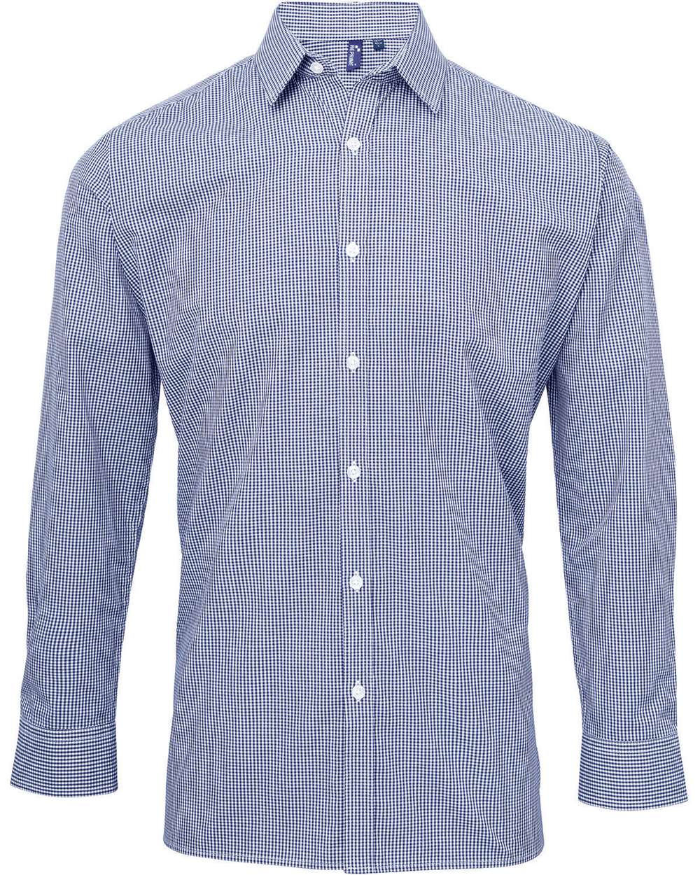 Artisan Collection by Reprime-RP220-Microcheck Gingham Long-Sleeve Cotton Shirt - Image 14