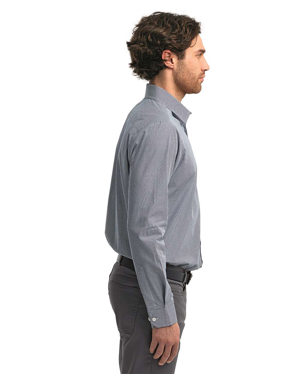 Artisan Collection by Reprime-RP220-Microcheck Gingham Long-Sleeve Cotton Shirt - Image 18