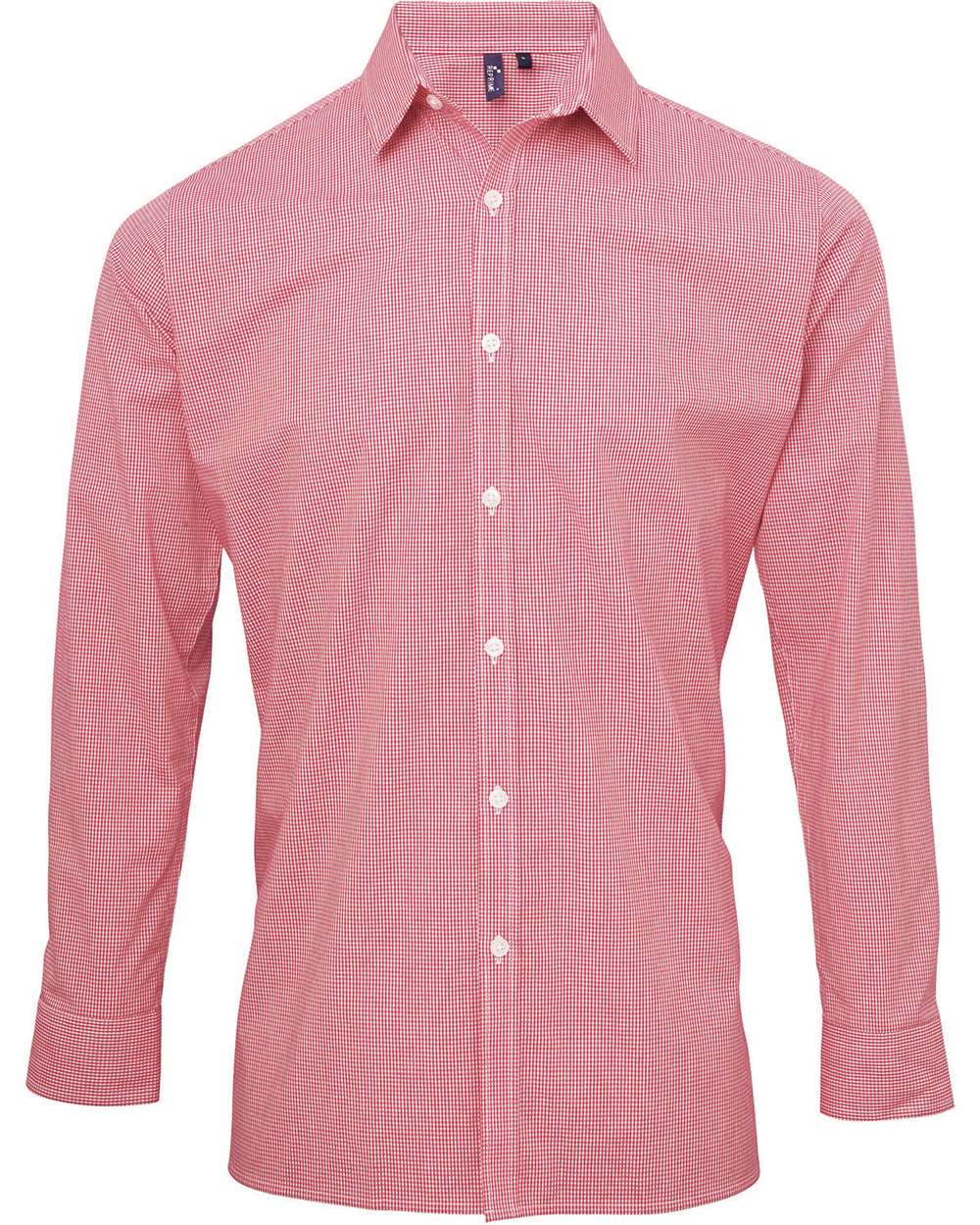 Artisan Collection by Reprime-RP220-Microcheck Gingham Long-Sleeve Cotton Shirt - Image 20