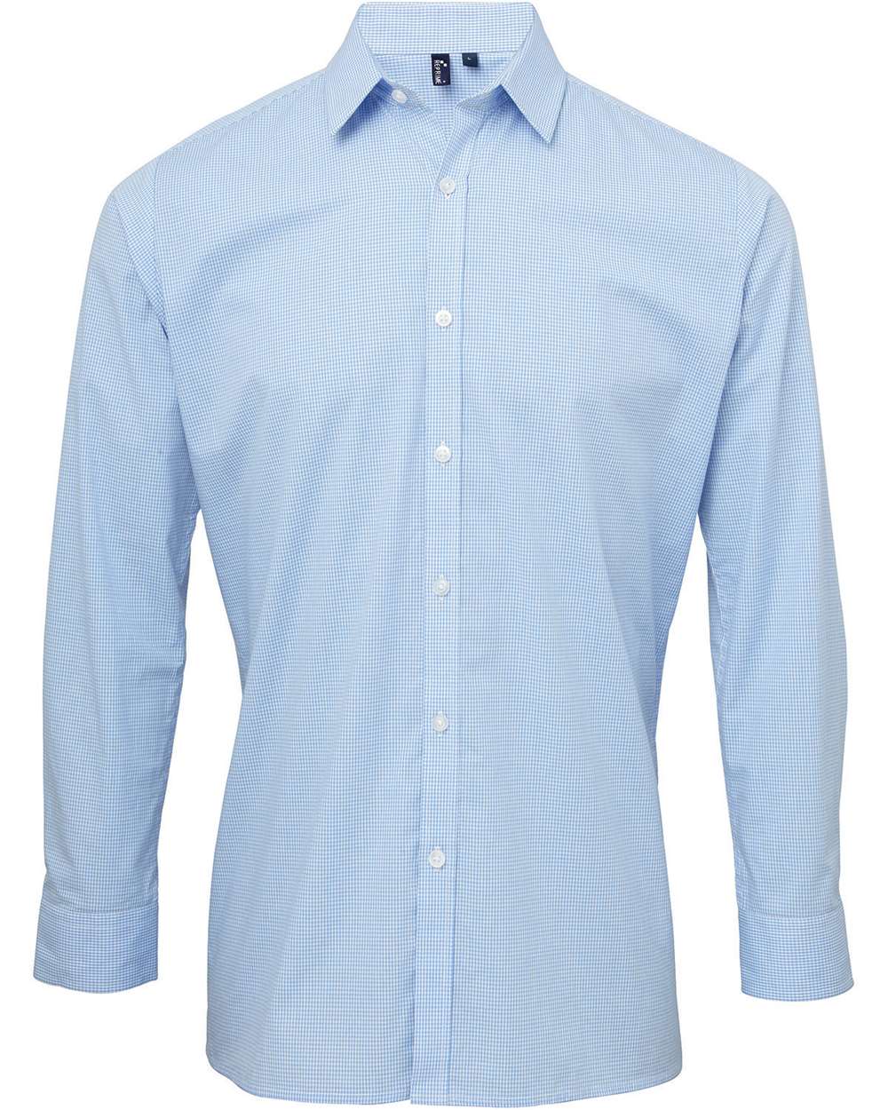 Artisan Collection by Reprime-RP220-Microcheck Gingham Long-Sleeve Cotton Shirt - Image 8