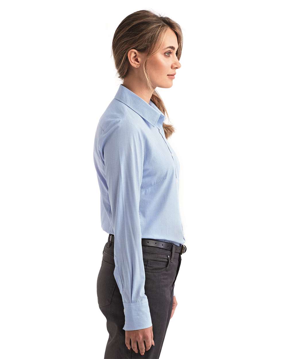 Artisan Collection by Reprime-RP320-Women's Microcheck Gingham Cotton Shirt - Image 12