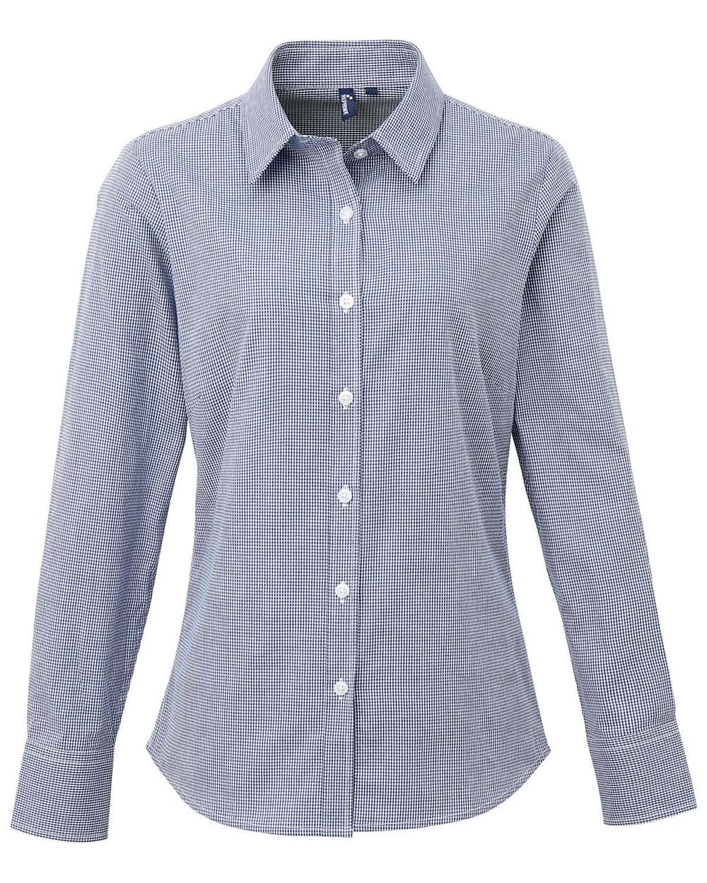 Artisan Collection by Reprime-RP320-Women's Microcheck Gingham Cotton Shirt - Image 14