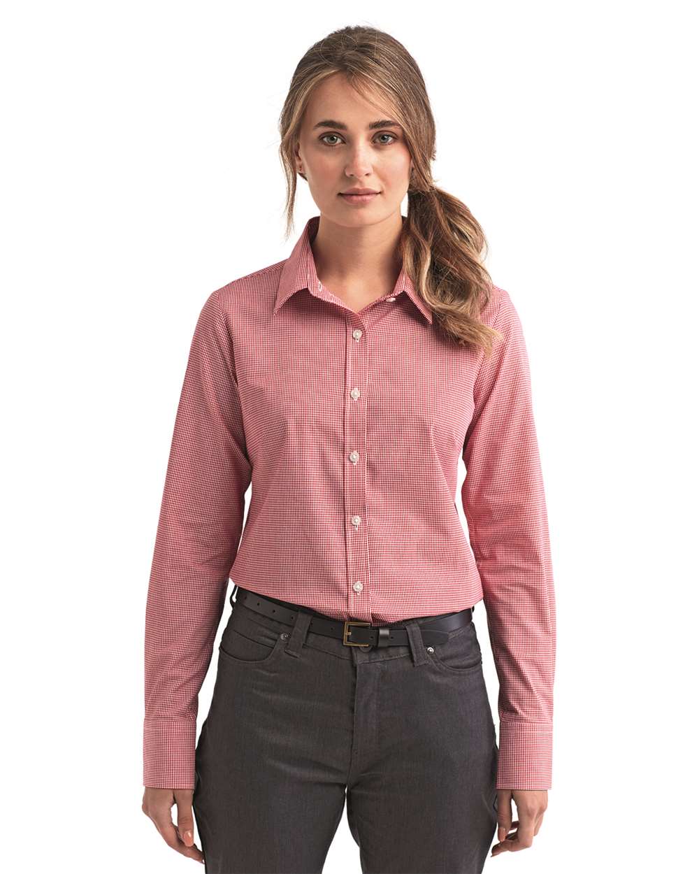 Artisan Collection by Reprime-RP320-Women's Microcheck Gingham Cotton Shirt - Image 23