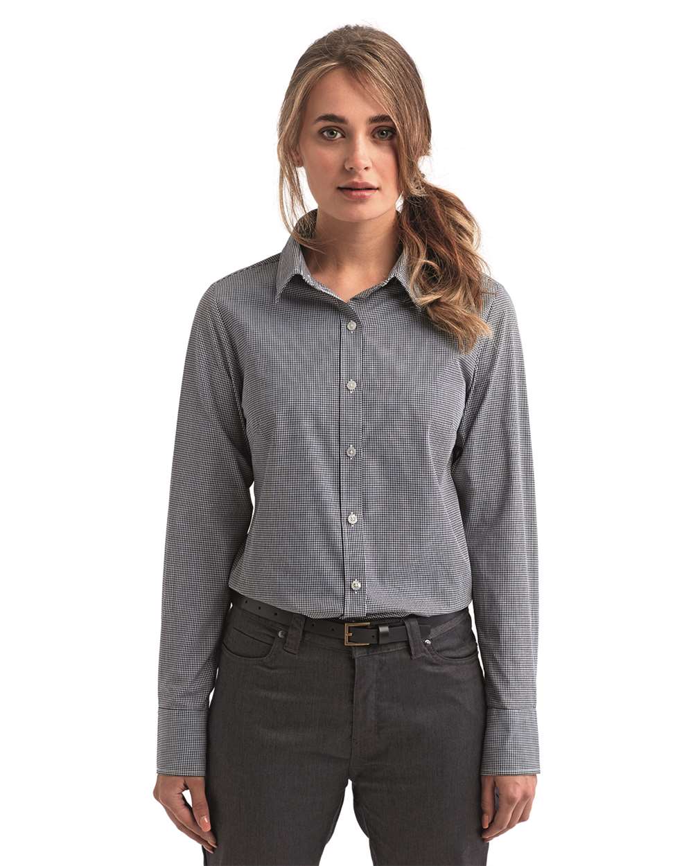Artisan Collection by Reprime-RP320-Women's Microcheck Gingham Cotton Shirt - Image 4