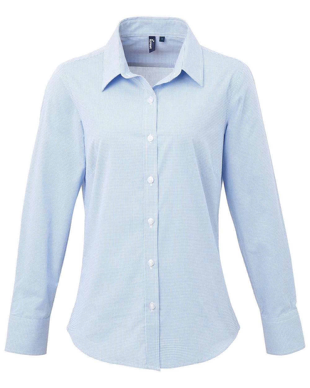 Artisan Collection by Reprime-RP320-Women's Microcheck Gingham Cotton Shirt - Image 8
