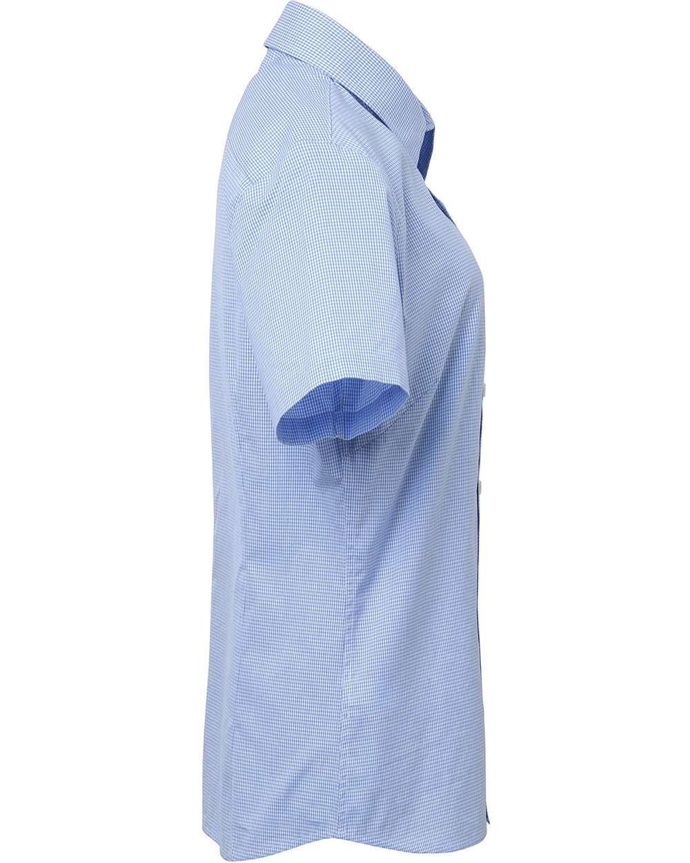 Artisan Collection by Reprime-RP321-Women's Microcheck Gingham Short Sleeve Cotton Dress Shirt - Image 10