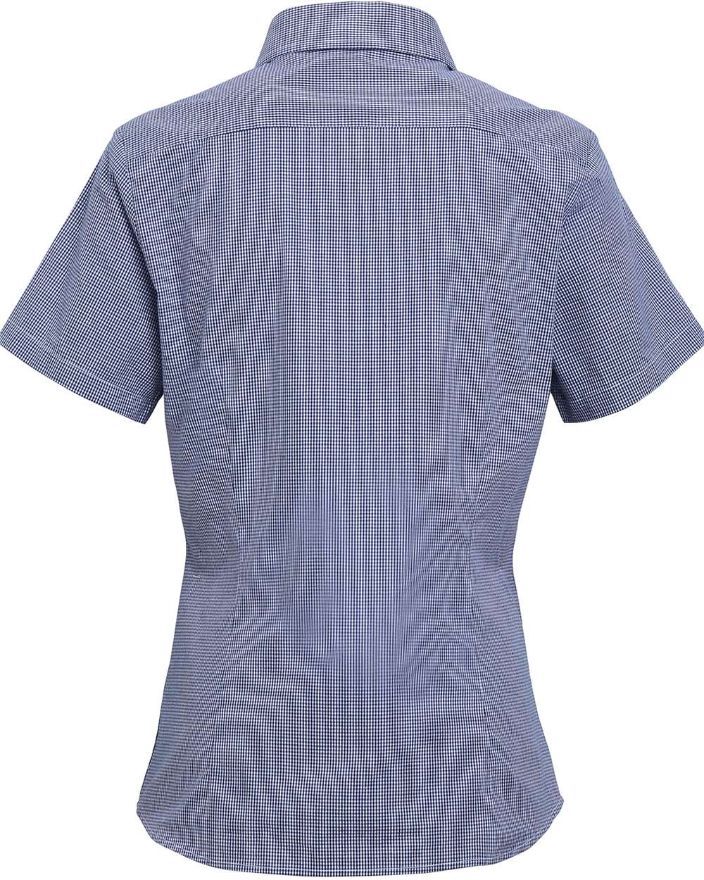 Artisan Collection by Reprime-RP321-Women's Microcheck Gingham Short Sleeve Cotton Dress Shirt - Image 15