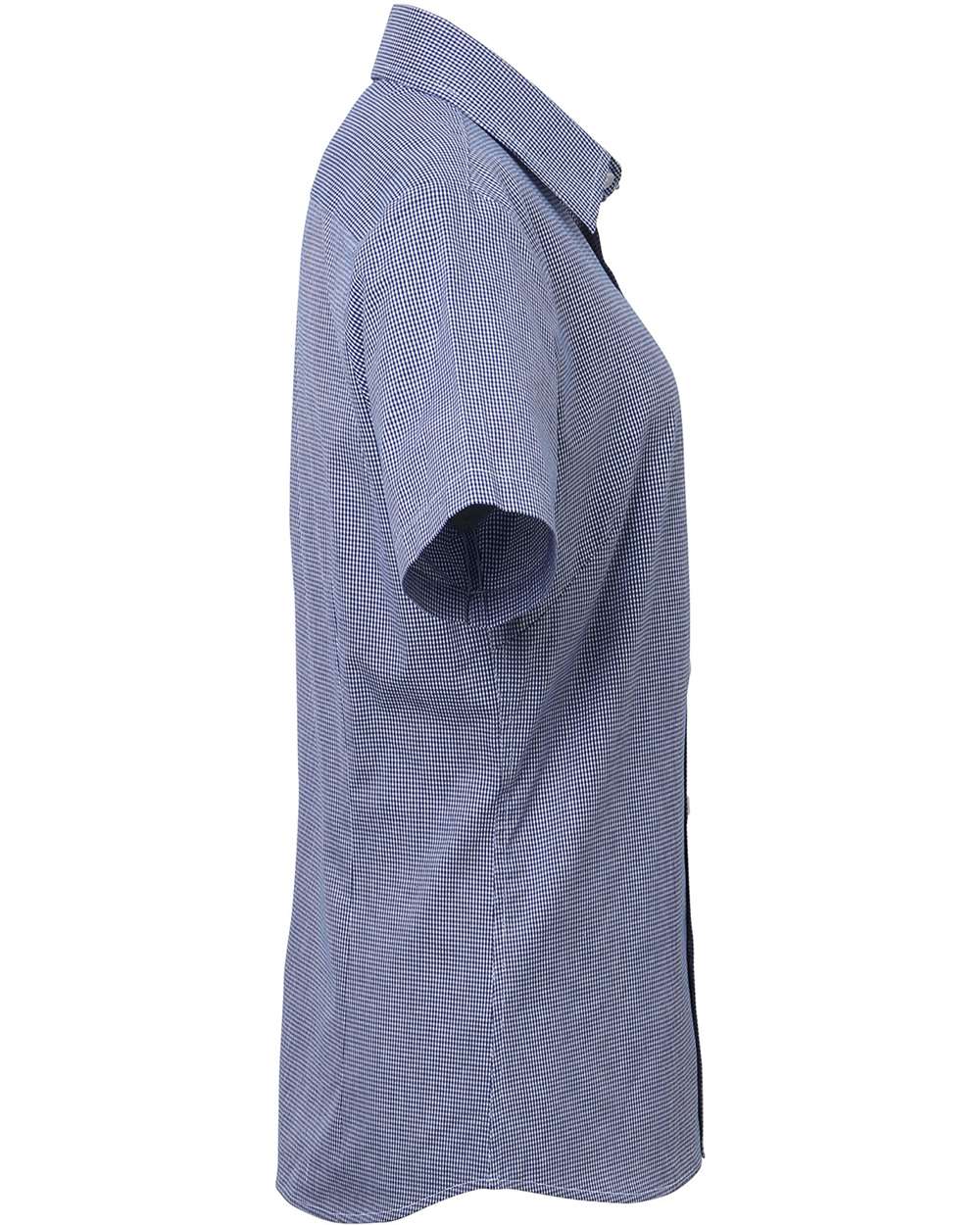 Artisan Collection by Reprime-RP321-Women's Microcheck Gingham Short Sleeve Cotton Dress Shirt - Image 16
